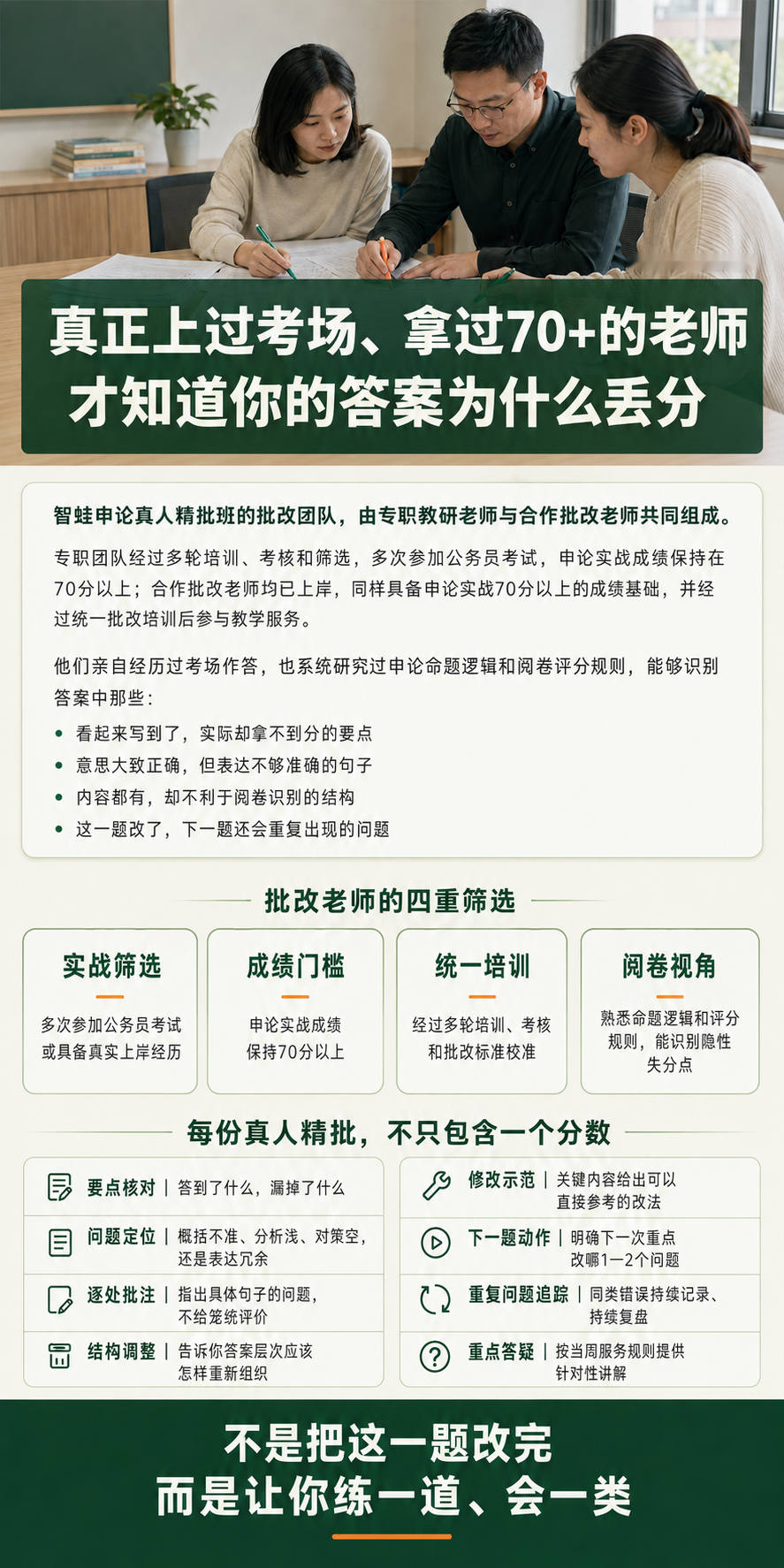 智蛙申论真人精批班批改团队介绍